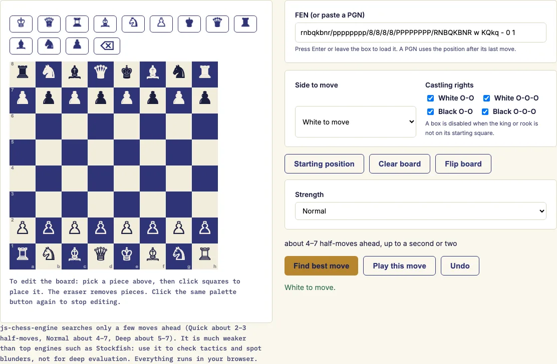 Best chess move calculator example