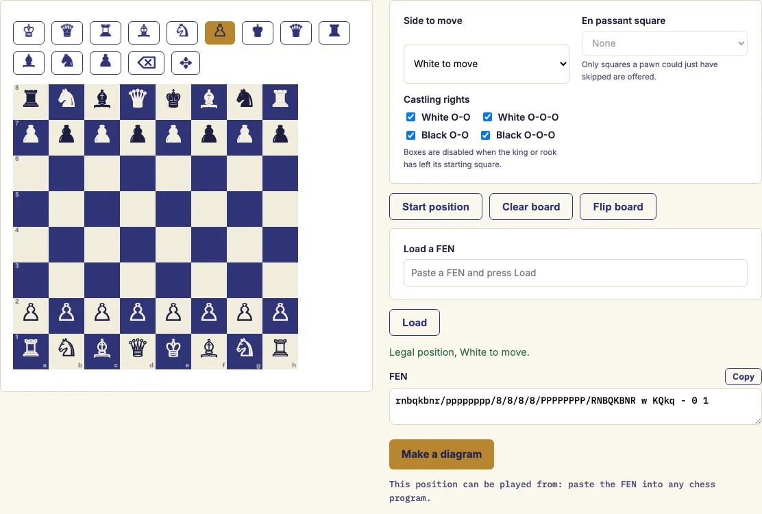 Chess board editor example