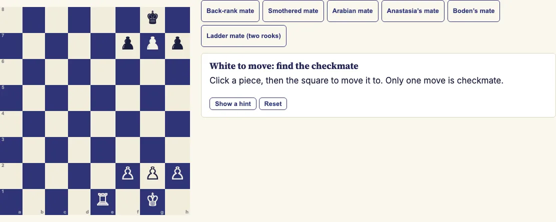 Chess checkmate example
