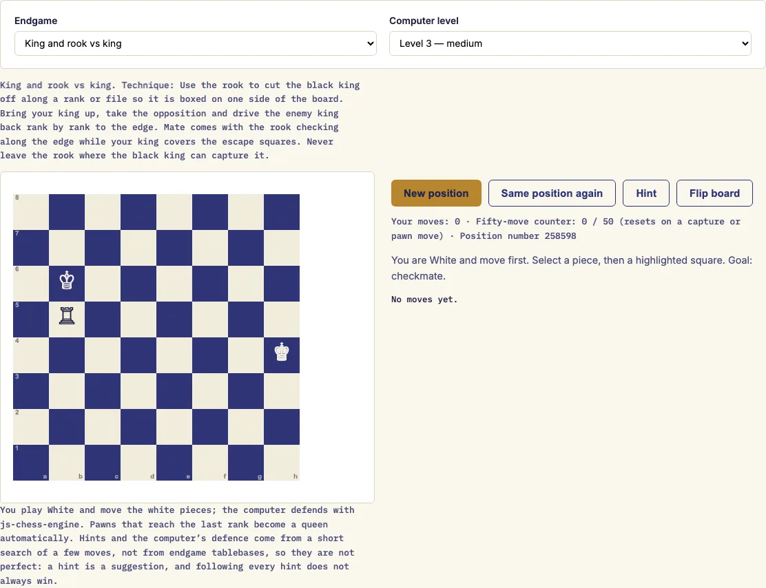 Chess endgame example