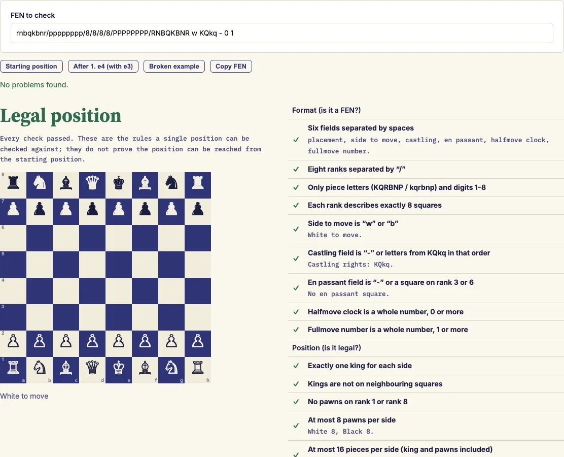 Fen chess example