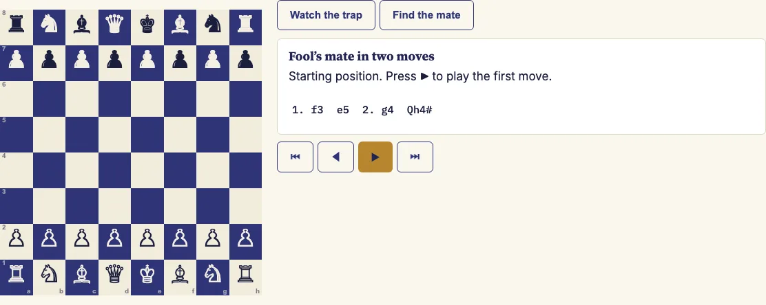 Fools mate example