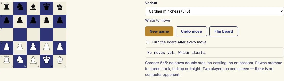 Mini chess example