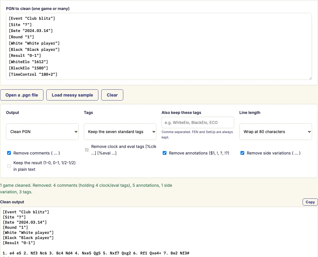 Pgn editor example