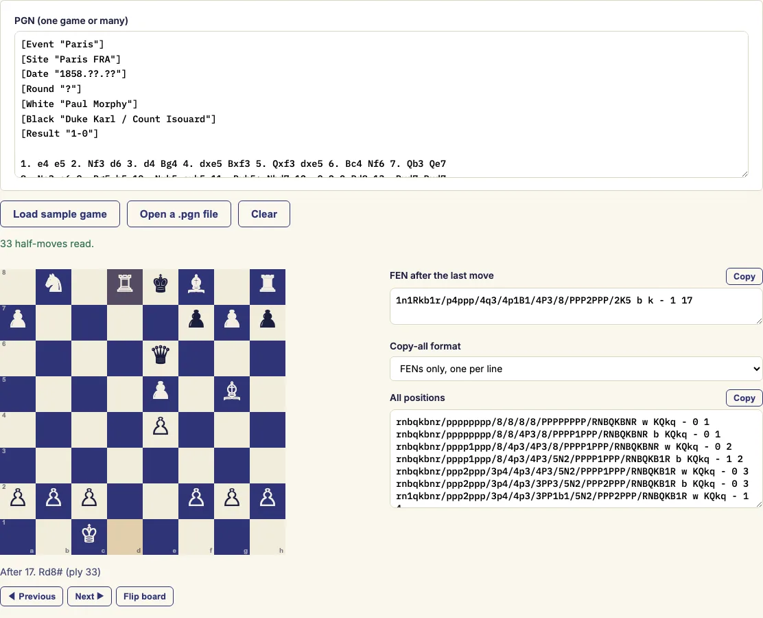 Pgn to fen example